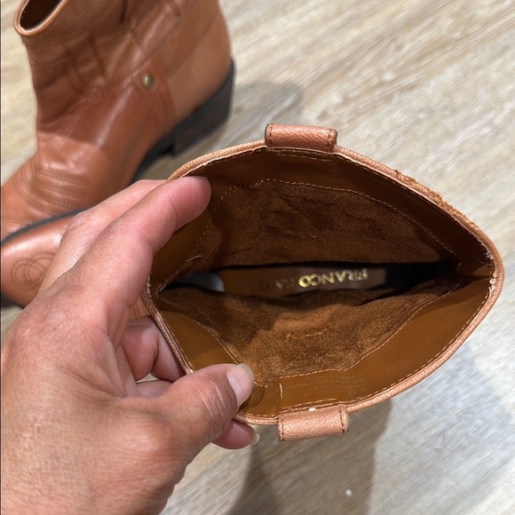 Franco Sarto Size 6M Tan Ankle Boots Western Style Leather Upper - Picture 14 of 15